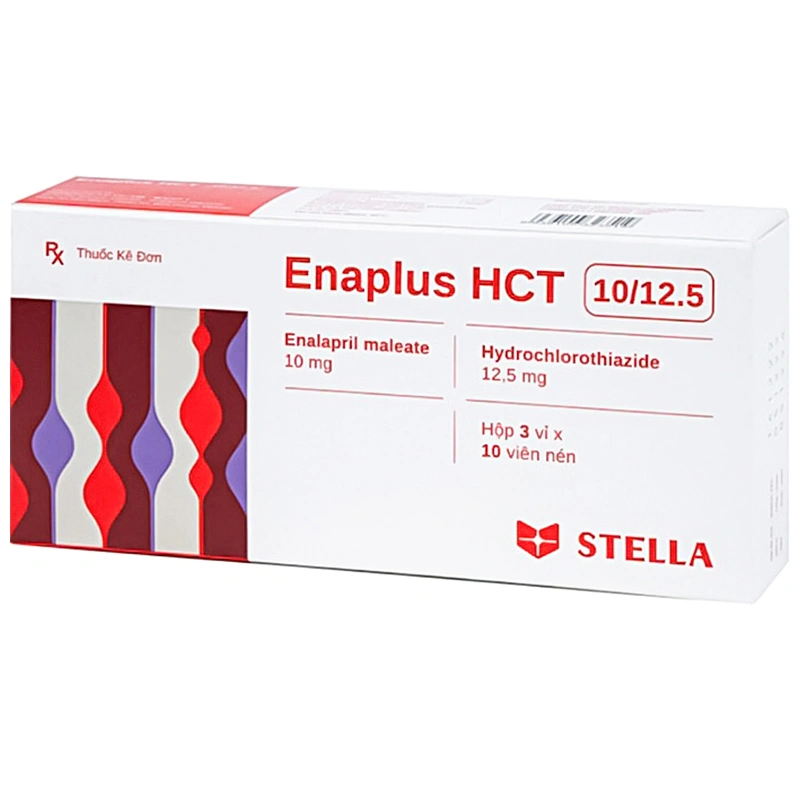 Enaplus HCT 10/12.5 điều trị tăng huyết áp nhẹ đến vừa (3 vỉ x 10 viên) - 